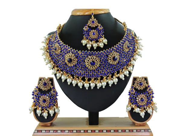 Alloy_Gold_Plated_Jewel_Set_|_Stone_Studded_Necklace_Set_For_Women_|_Blue_and_Gold