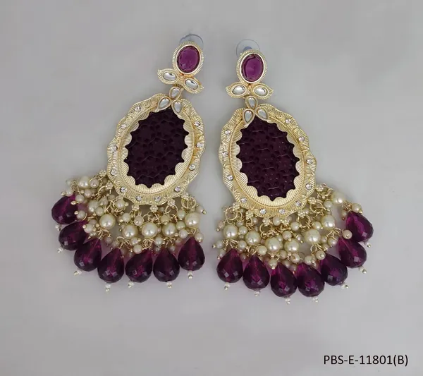 Gold_Plated_Kundan_and_Beads_Dangler_Earrings_for_Women__|_Purple