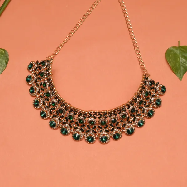 Alloy_Gold_Plated_Jewel_Set_|_Stone_Studded_Necklace_Set_For_Women_|_Green_and_Gold