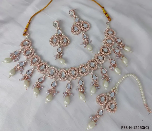 Stone_Studded_Necklace_Set_For_Women_|_Designer_Jewelry_Set_with_Earring_|_White