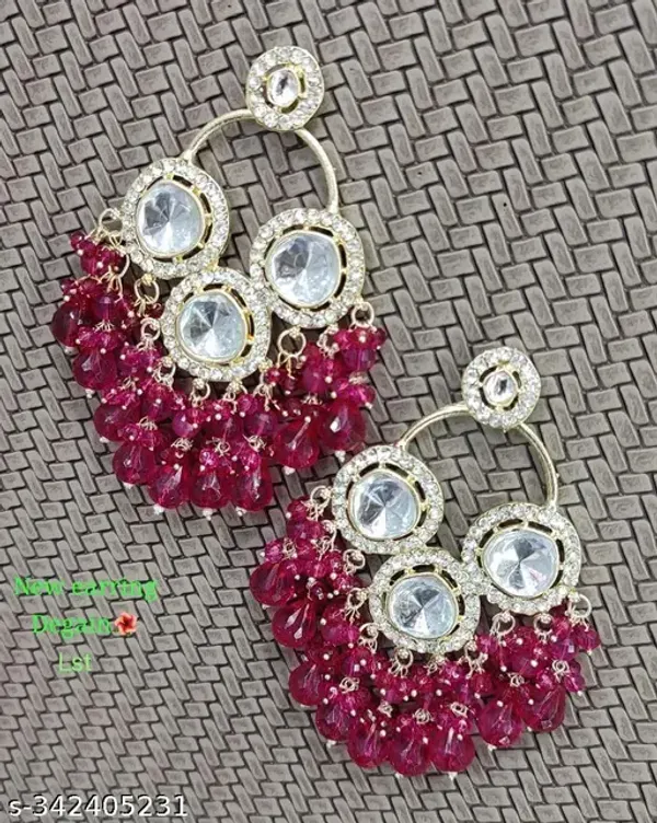 Gold_Plated_Kundan_and_Beads_Dangler_Earrings_for_Women__|_Red