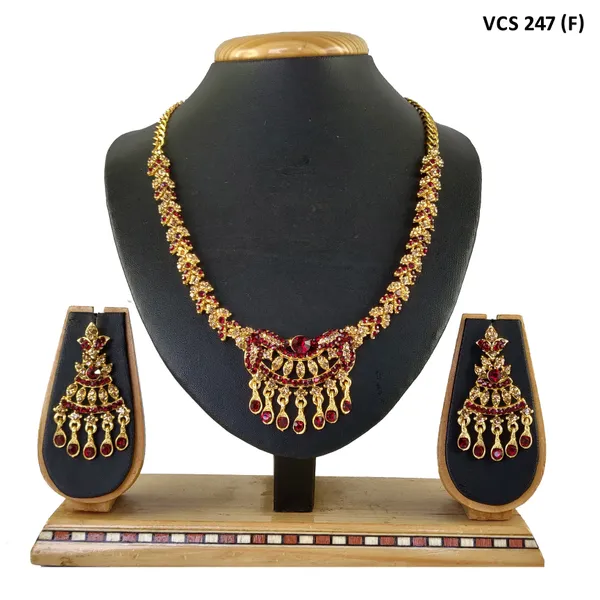 Alloy_Gold_Plated_Jewel_Set_|_Stone_Studded_Necklace_Set_For_Women_|_Ruby_Red_and_Gold