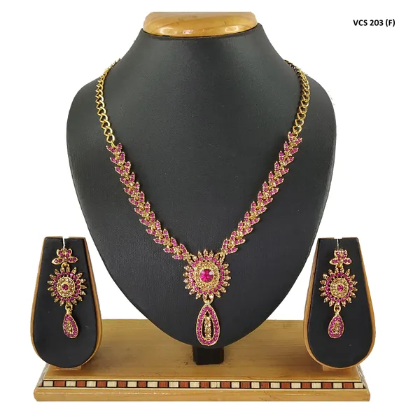 Alloy_Gold_Plated_Jewel_Set_|_Stone_Studded_Necklace_Set_For_Women_|_Pink_and_Gold