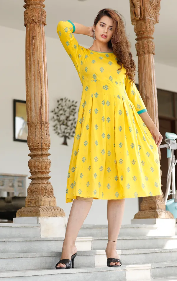 Tulsilicious Yellow Frock Tunic Dress Price in India Buy Tulsilicious Yellow Frock Tunic Dress online at undefined