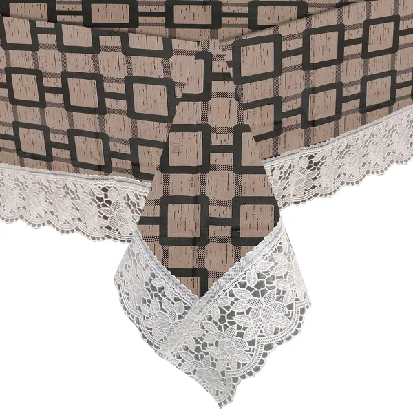 PVC_6_Seater_Dining_Table_Cover_With_Border_Lace_(Size-54x78_Inches,_Color-Brown)
