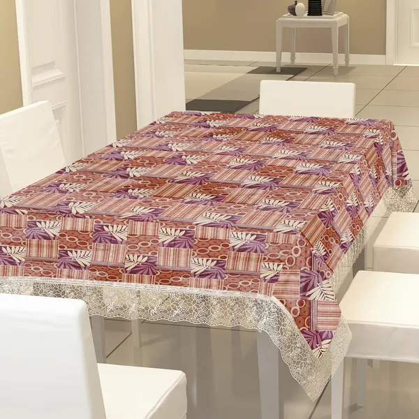 PVC_6_Seater_Dining_Table_Cover_With_Border_Lace_(Size-54x78_Inches,_Color-Maroon)