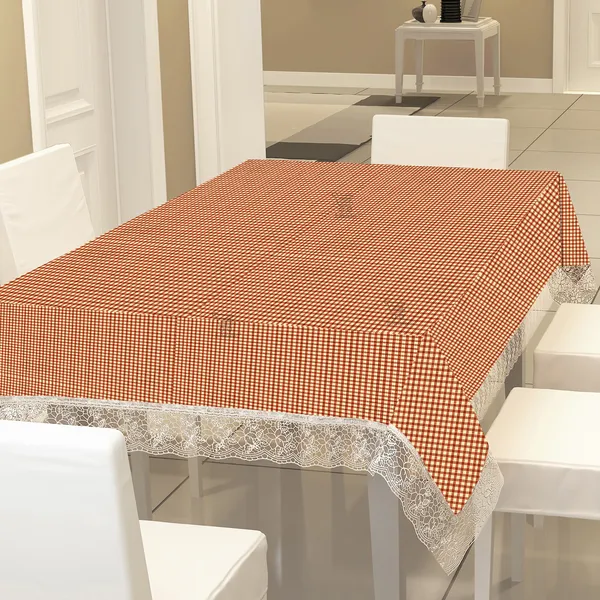 PVC_6_Seater_Dining_Table_Cover_With_Border_Lace_(Size-54x78_Inches,_Color-Brown)