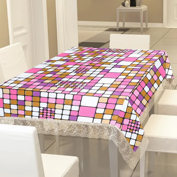 PVC_6_Seater_Dining_Table_Cover_With_Border_Lace_(Size-54x78_Inches,_Color-Pink)