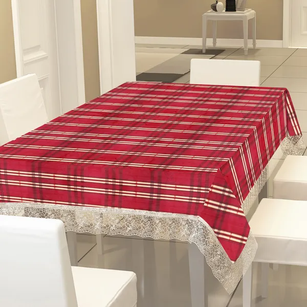 PVC_6_Seater_Dining_Table_Cover_With_Border_Lace_(Size-54x78_Inches,_Color-Red)
