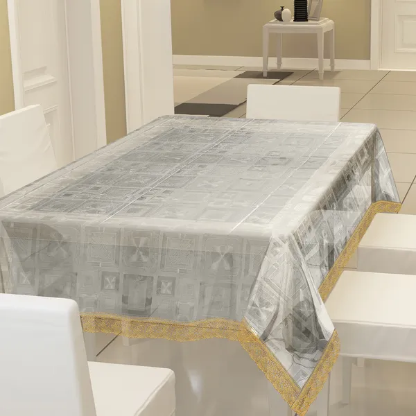 PVC_Square_Textured_6_Seater_Dining_Table_Cover_With_Golden_Border_Lace_(Size-54x78_Inches,_Color-Transparent)