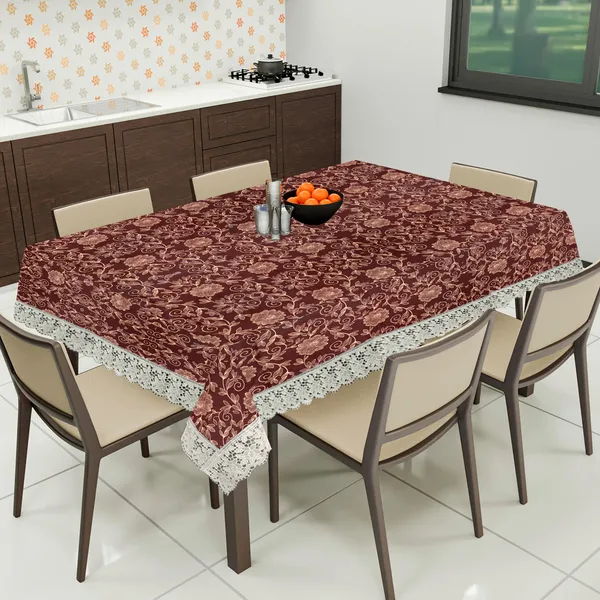 PVC_8_Seater_Dining_Table_Cover_With_Border_Lace_(Size-60x90_Inches,_Color-Brown)