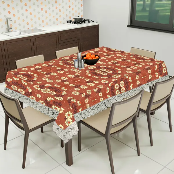 PVC_8_Seater_Dining_Table_Cover_With_Border_Lace_(Size-60x90_Inches,_Color-Brown)