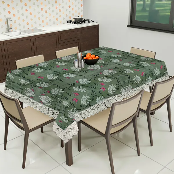 PVC_8_Seater_Dining_Table_Cover_With_Border_Lace_(Size-60x90_Inches,_Color-Green)