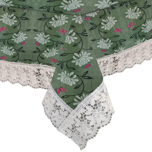 PVC_8_Seater_Dining_Table_Cover_With_Border_Lace_(Size-60x90_Inches,_Color-Green)