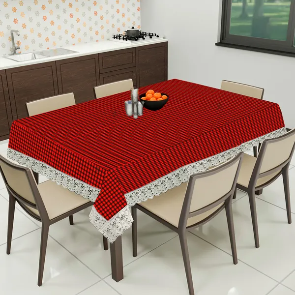 PVC_8_Seater_Dining_Table_Cover_With_Border_Lace_(Size-60x90_Inches,_Color-Red)