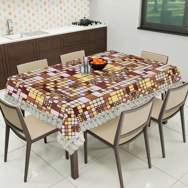PVC_8_Seater_Dining_Table_Cover_With_Border_Lace_(Size-60x90_Inches,_Color-Brown)