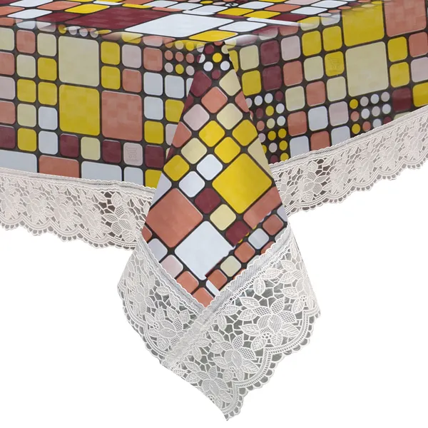 PVC_8_Seater_Dining_Table_Cover_With_Border_Lace_(Size-60x90_Inches,_Color-Brown)
