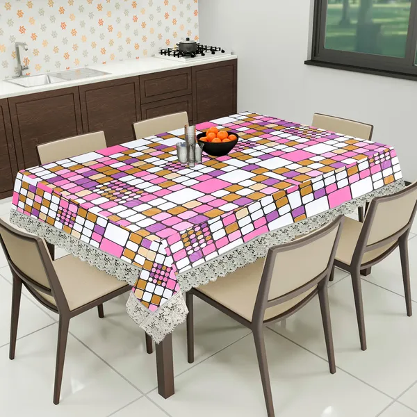 PVC_8_Seater_Dining_Table_Cover_With_Border_Lace_(Size-60x90_Inches,_Color-Pink)