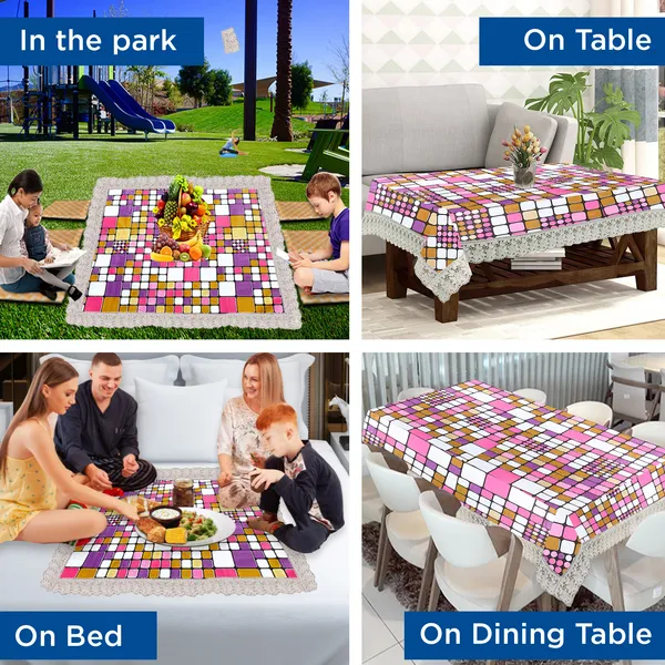 PVC_8_Seater_Dining_Table_Cover_With_Border_Lace_(Size-60x90_Inches,_Color-Pink)