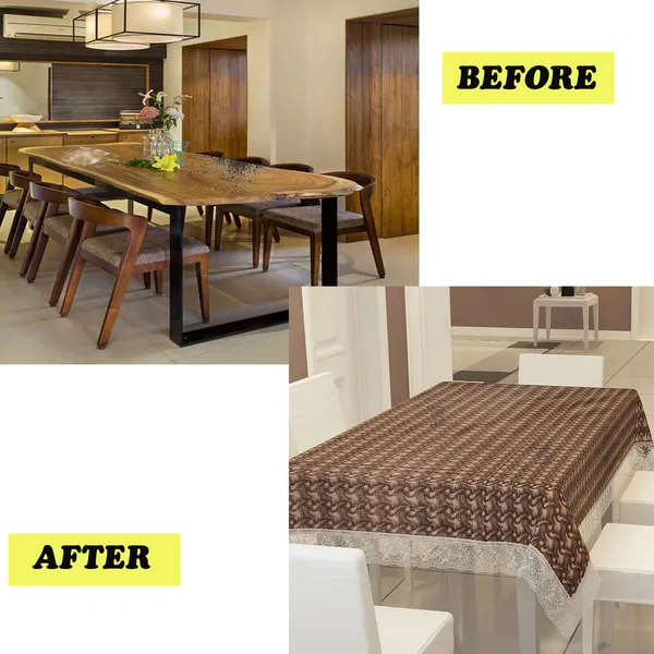 PVC_8_Seater_Dining_Table_Cover_With_Border_Lace_(Size-60x90_Inches,_Color-Brown)