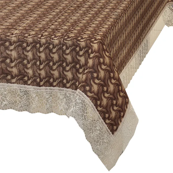 PVC_8_Seater_Dining_Table_Cover_With_Border_Lace_(Size-60x90_Inches,_Color-Brown)