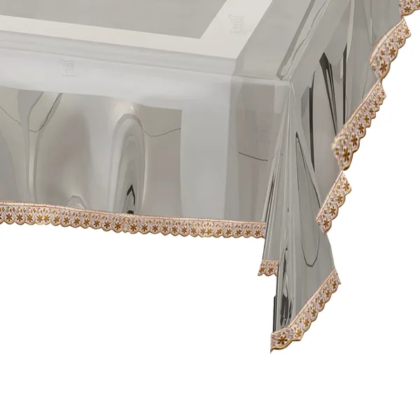PVC_Transparent_8_Seater_Dining_Table_Cover_With_Small_Golden_Border_Lace_(Size-60x90_Inches,_Color-Transparent)