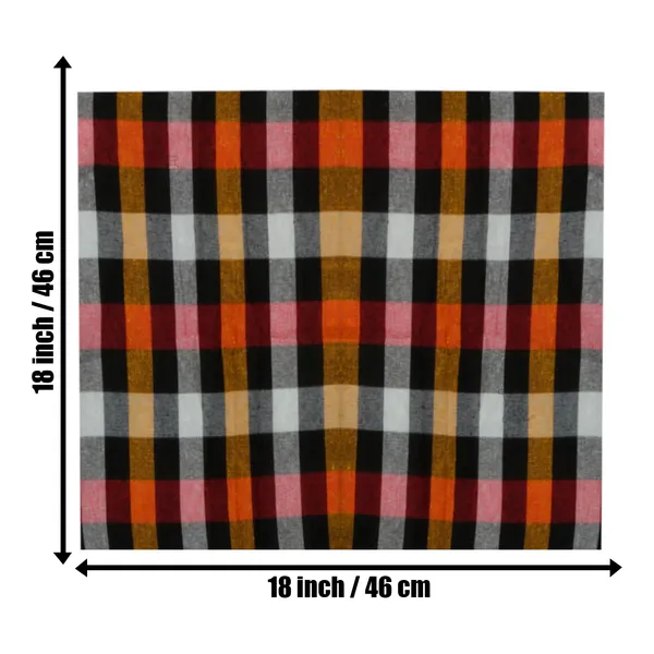 Set_of_12_Pcs._Cotton_Kitchen_Napkin/Chapati_Cloth_(Color-Check_Black,_Size-18x18Inch)