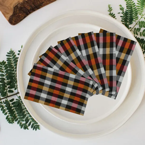 Cotton_Kitchen_Napkin/Chapati_Cloth_(Color-Check_Black,_Size-18x18_Inch)