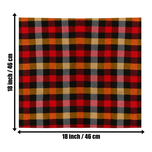 Set_of_12_Pcs._Cotton_Kitchen_Napkin/Chapati_Cloth_(Color-Check_Yellow,_Size-18x18_Inch)