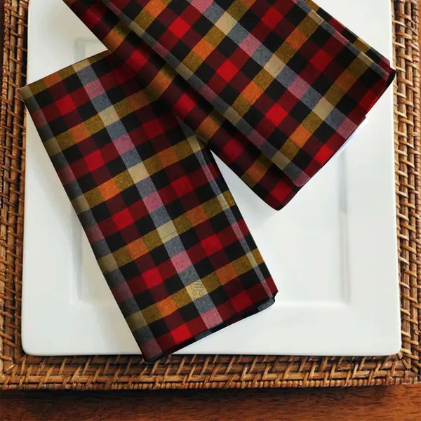 Cotton_Kitchen_Napkin/Chapati_Cloth_(Color-Check_Yellow,_Size-18x18_Inch)