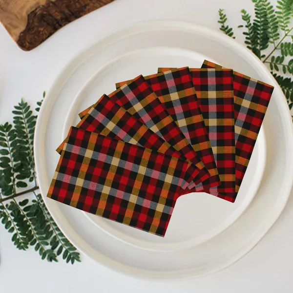 Cotton_Kitchen_Napkin/Chapati_Cloth_(Color-Check_Yellow,_Size-18x18_Inch)