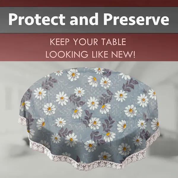 PVC_4_Seater_Round_Table_Cover_With_Border_Lace_(Size-60_Inch_Round,_Color-Gray)