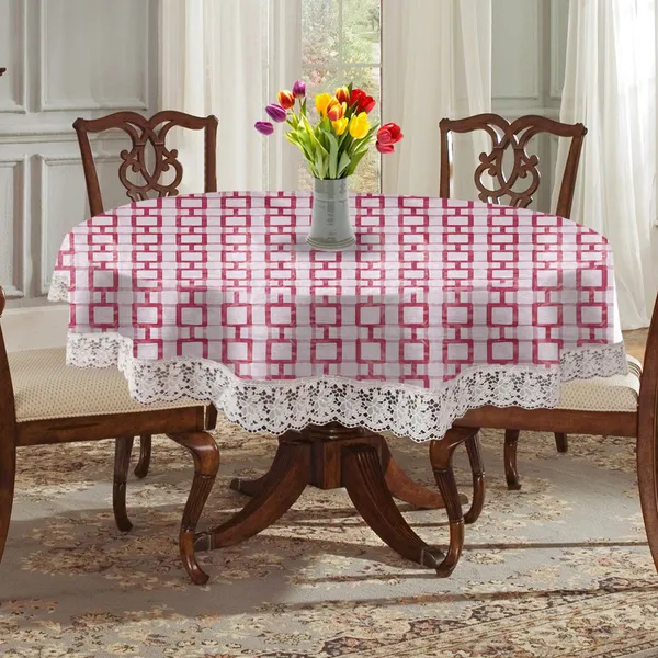 PVC_4_Seater_Round_Table_Cover_With_Border_Lace_(Size-60_Inch_Round,_Color-Red)