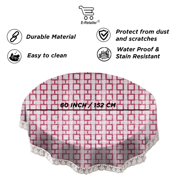 PVC_4_Seater_Round_Table_Cover_With_Border_Lace_(Size-60_Inch_Round,_Color-Red)