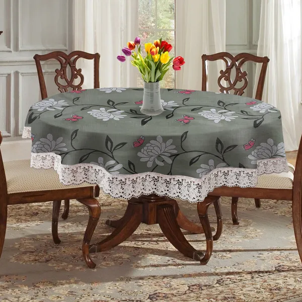PVC_4_Seater_Round_Table_Cover_With_Border_Lace_(Size-60_Inch_Round,_Color-Green)