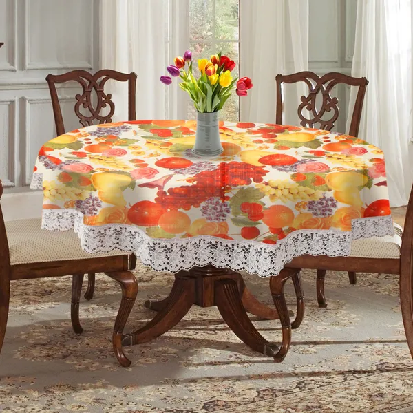 PVC_4_Seater_Round_Table_Cover_With_Border_Lace_(Size-60_Inch_Round,_Color-Multi)