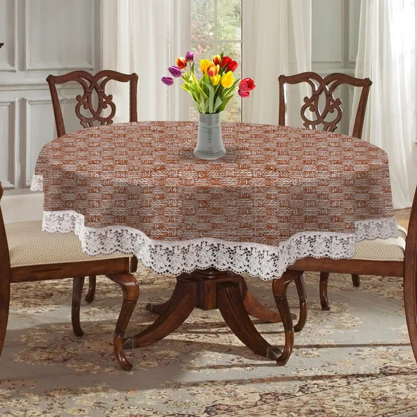 PVC_4_Seater_Round_Table_Cover_With_Border_Lace_(Size-60_Inch_Round,_Color-Yellow)