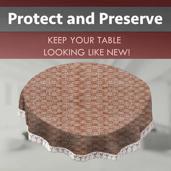 PVC_4_Seater_Round_Table_Cover_With_Border_Lace_(Size-60_Inch_Round,_Color-Yellow)