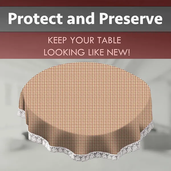 PVC_4_Seater_Round_Table_Cover_With_Border_Lace_(Size-60_Inch_Round,_Color-Brown)