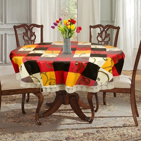 PVC_4_Seater_Round_Table_Cover_With_Border_Lace_(Size-60_Inch_Round,_Color-Multi)