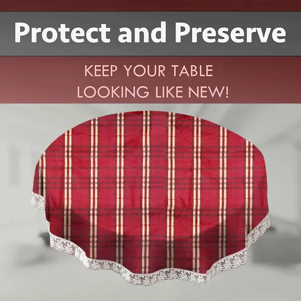 PVC_4_Seater_Round_Table_Cover_With_Border_Lace_(Size-60_Inch_Round,_Color-Red)