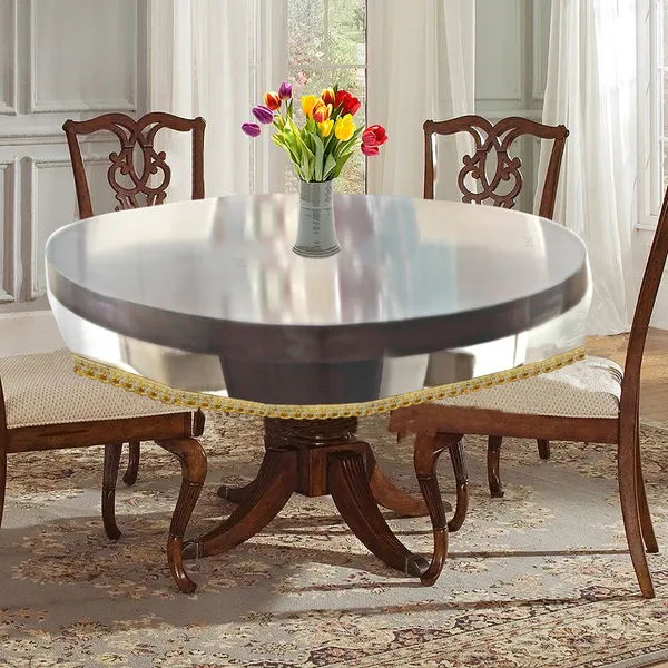 PVC_Transparent_4_Seater_Round_Table_Cover_With_Small_Golden_Border_Lace_(Size-60_Inch_Round,_Color-Transparent)