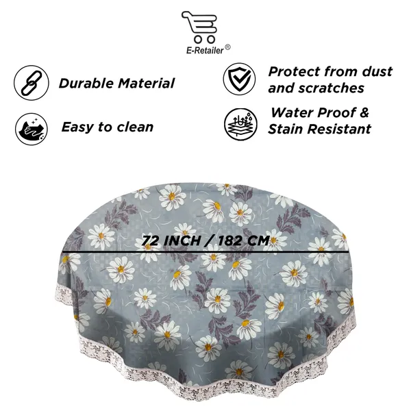 PVC_6_Seater_Round_Table_Cover_With_Border_Lace_(Size-72_Inch_Round,_Color-Gray)