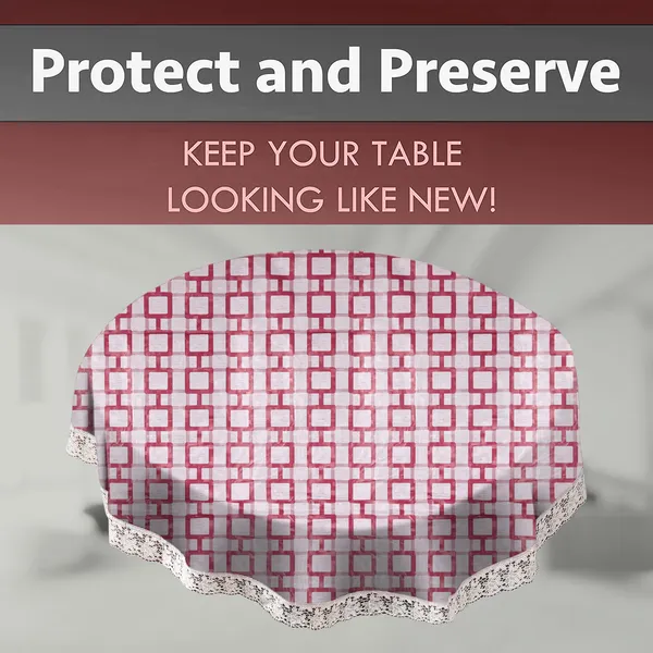 PVC_6_Seater_Round_Table_Cover_With_Border_Lace_(Size-72_Inch_Round,_Color-Red)