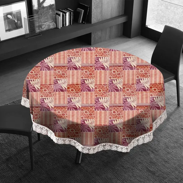 PVC_6_Seater_Round_Table_Cover_With_Border_Lace_(Size-72_Inch_Round,_Color-Maroon)