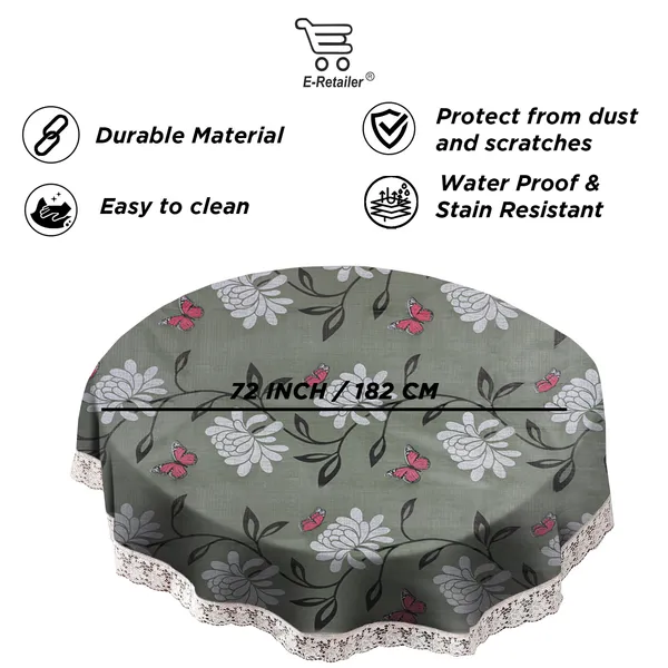 PVC_6_Seater_Round_Table_Cover_With_Border_Lace_(Size-72_Inch_Round,_Color-Green)