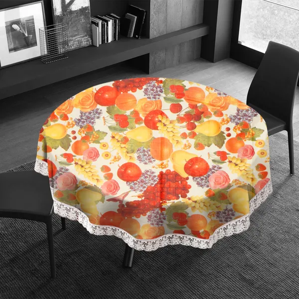 PVC_6_Seater_Round_Table_Cover_With_Border_Lace_(Size-72_Inch_Round,_Color-Multi)