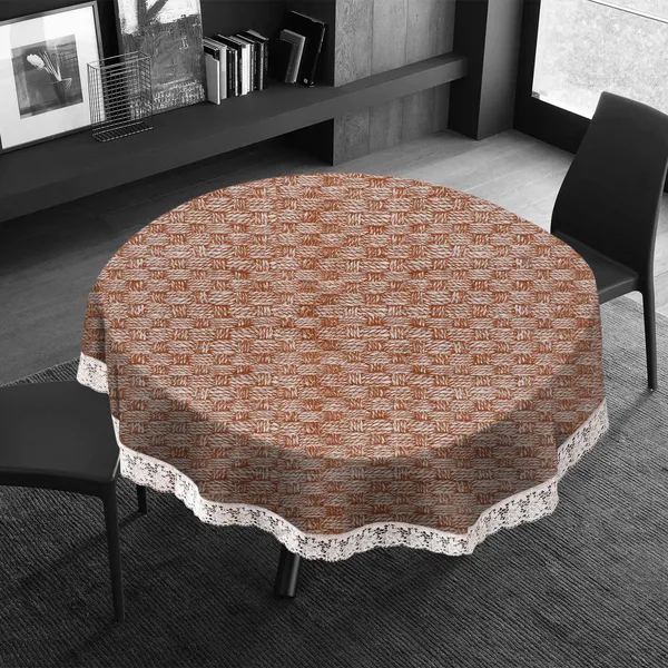 PVC_6_Seater_Round_Table_Cover_With_Border_Lace_(Size-72_Inch_Round,_Color-Yellow)
