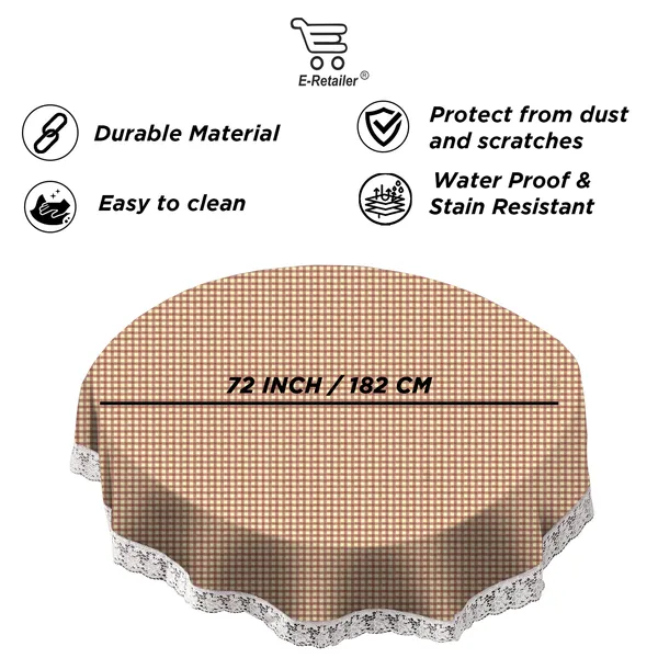 PVC_6_Seater_Round_Table_Cover_With_Border_Lace_(Size-72_Inch_Round,_Color-Brown)