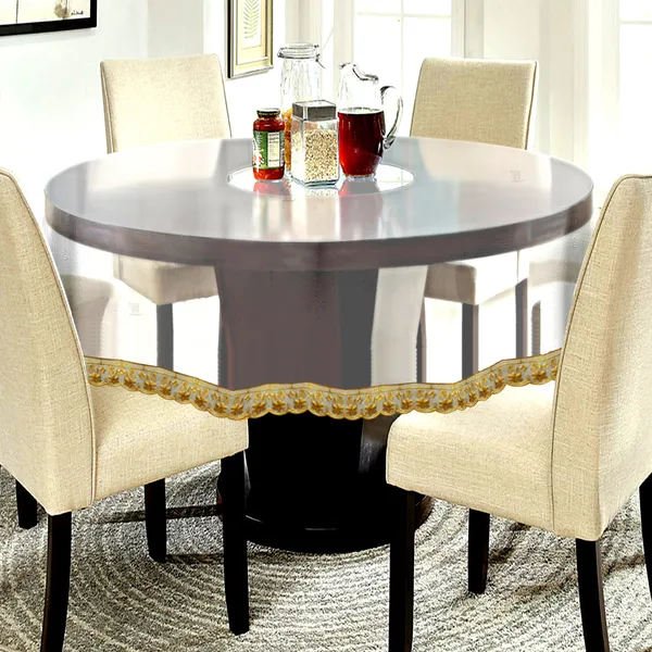 PVC_Transparent_6_Seater_Round_Table_Cover_With_Small_Golden_Border_Lace_(Size-72_Inch_Round,_Color-Transparent)